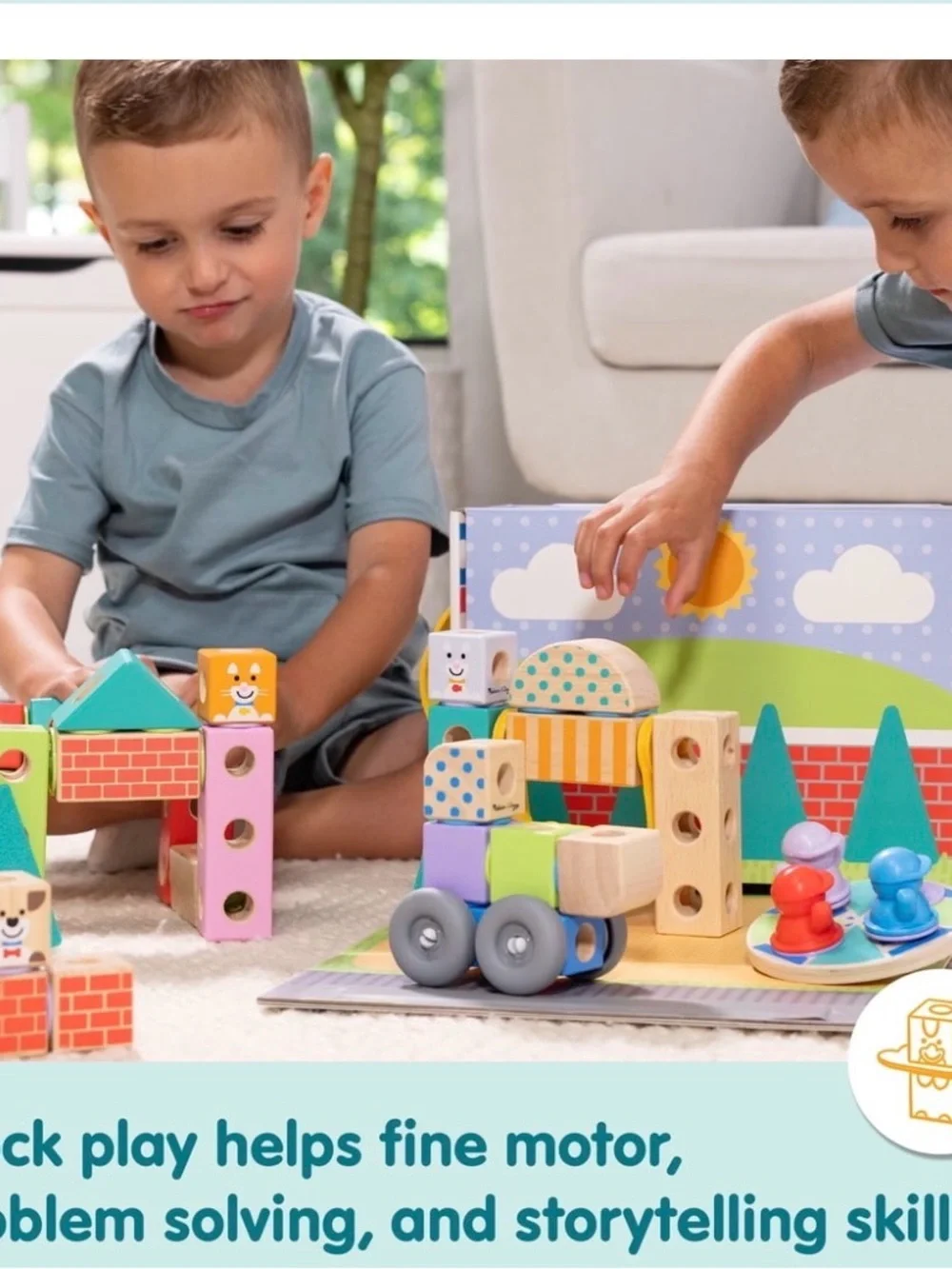 Melissa & Doug Blackables 73-Piece Snap & Play Town Toy Set - Multicolor